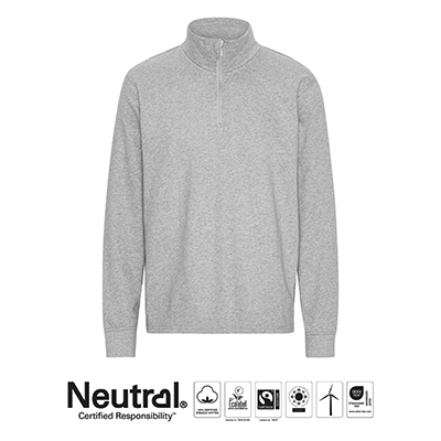 Image of Neutral Fairtrade Organic Quarter Zip Sweatshirt
